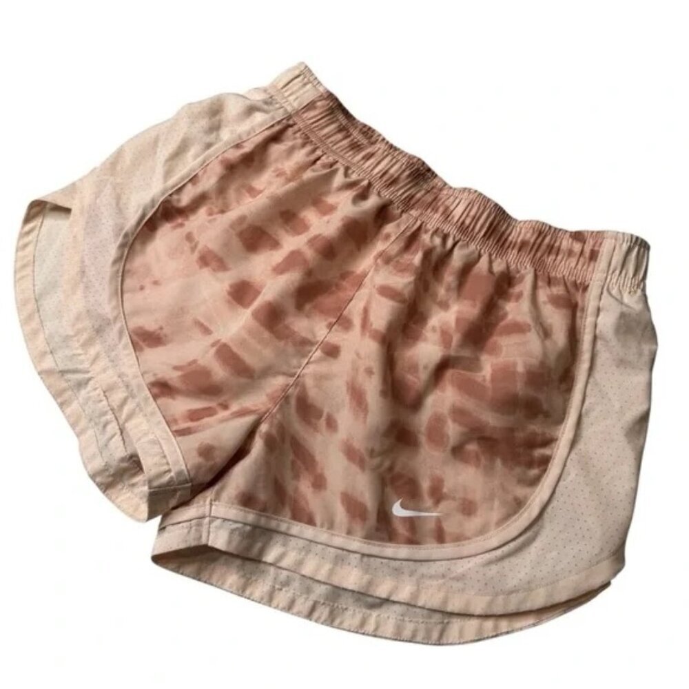 Nike Women's Dri-Fit Printed Running Shorts Tempo - Peach Size Small